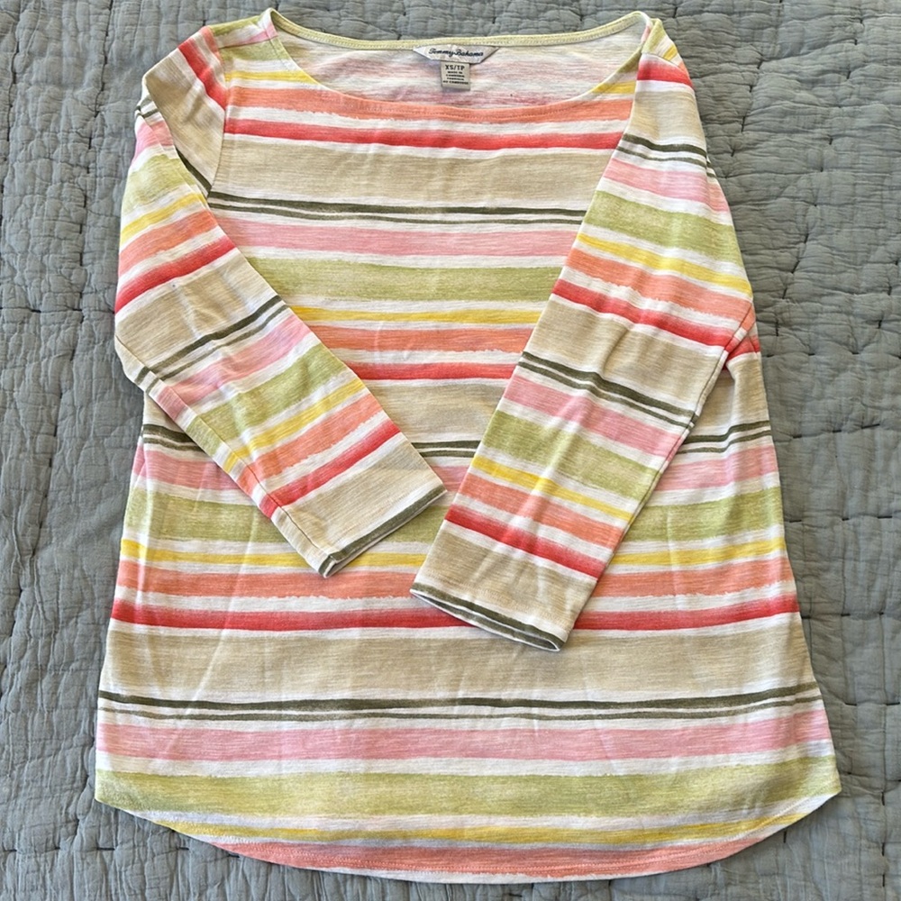 Tommy Bahama 3/4 Sleeve Striped Shirt